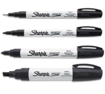 Sharpie Paint Marker Oil Based Black with Extra Fine, Fine, Medium & Bold