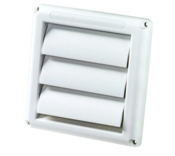 Deflecto Supurr-Vent Louvered Outdoor Dryer Vent Cover, White, 4″ Hood (HS4W/18)