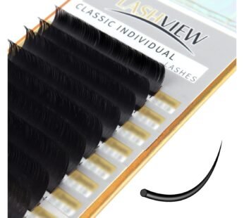 LASHVIEW 0.20 Thickness Silk D Curl Fake Eyelash Extensions Mixed Tray 8-15mm Natural Thic