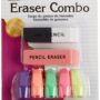 Charles Leonard Pencil Eraser Combo Pack, Includes 1 Pen/Ink Eraser, 1 Pink Pencil Eraser