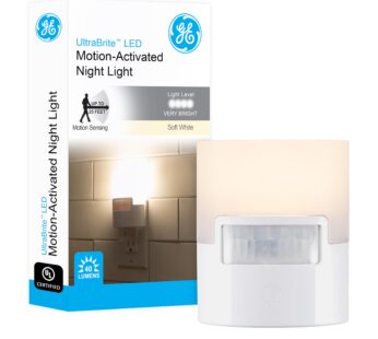 GE LED Motion Sensor Night Light, Plug into Wall, 40 Lumens, Soft White, UL-Certified, Ene