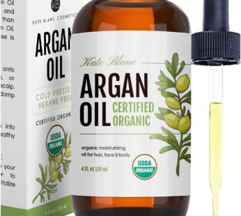 Kate Blanc Cosmetics Argan Oil for Hair, Face & Skin from Morocco (4oz, Organic, Cold Pres