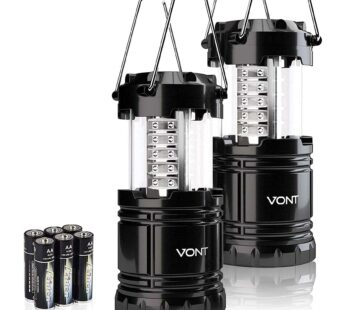 Vont 2 Pack LED Camping Lantern, Super Bright Portable Survival Lanterns, Must Have During