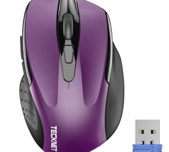 TECKNET Wireless Mouse, 2.4G Ergonomic Optical Mouse, Computer Mouse for USB-A Laptop, PC,