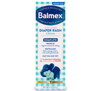 Balmex Complete Protection Baby Diaper Rash Cream with Zinc Oxide + Soothing Botanicals, 4