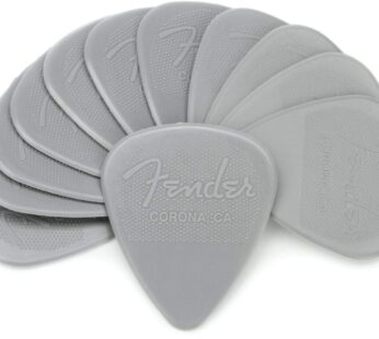 Fender Nylon Guitar Picks 351 Shape, Gray, 0.73mm, 12-Pack