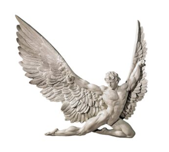 Design Toscano Icarus Winged Man Wall Sculpture, 11 Inch, Ancient Ivory