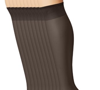 L’eggs Women’s Everyday Knee Highs , Off Black, One Size, 10 Pair