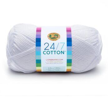 Lion Brand Yarn (1 Skein) 24/7 Cotton  Yarn, White