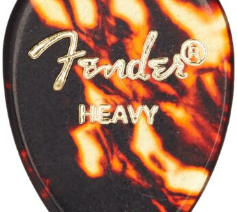 Fender Classic Celluloid Guitar Picks 358 Shape, Tortoise Shell, Heavy, 12-Pack