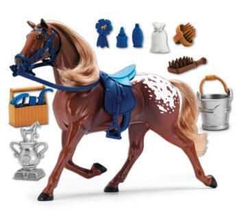 Sunny Days Entertainment Appaloosa Horse with Moveable Head, Realistic Sound and 14 Groomi