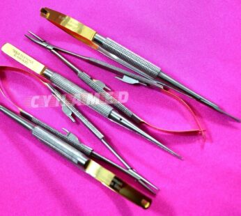 German Stainless Set of 5 Castroviejo Micro Scissors Needle Holder Straight and Curved and