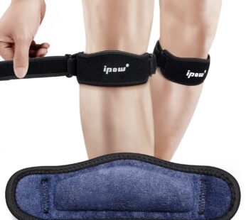 IPOW 2 Pack Thickened Pad & Wide Patella Knee Strap, Pain Relief Patellar Tendon Support,