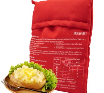 MyLifeUNIT Microwave Potato Bag, Baked Potato Microwave Baking Bag, Red