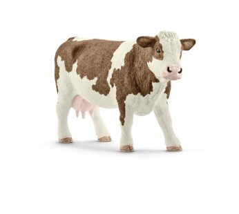 Schleich Farm World Simmental Cow Toy Figurine – Educational and Durable Farm Animal Toy F