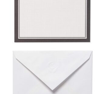 American Greetings Single Panel Blank Cards with Envelopes, White with Black Border (40-Co