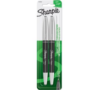 SHARPIE Grip Pens, Fine Point (0.8mm), Black, 2 Count (1757951)