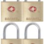 Brinks 161-20471 TSA Approved 22mm Luggage Lock Solid Brass, 4-Pack