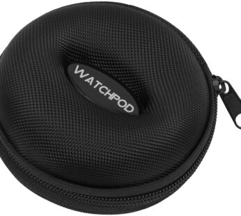WATCHPOD Travel Watch Case | Single Watch Box w/Zipper for Storage | Cushioned Round Porta