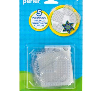 Perler Beads Basic Shapes Clear Pegboard Set, Small, Clear, 5 pcs