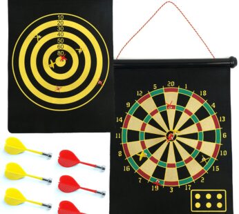 Trademark Games Magnetic Roll-up Dart Board and Bullseye Game w/ Darts Black/Yellow