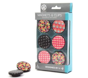 U Brands Magnets and Magnetic Clips, 1-1/4-Inch Diameter, Pop Spring Fashion Colors, 6-Cou