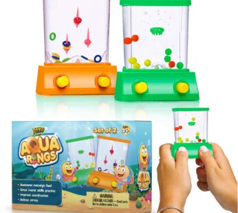 YoYa Toys Handheld Games – Miniature Aqua Arcade Set with Fish Ring Toss & Basketball, Han