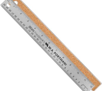 Breman Precision Metal Ruler 12 Inch – Stainless Steel Metal Ruler with Cork Backing – Pre