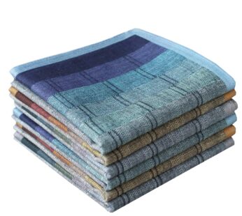 Mens Luxury 100% Cotton Handkerchiefs Plaid 3PCS