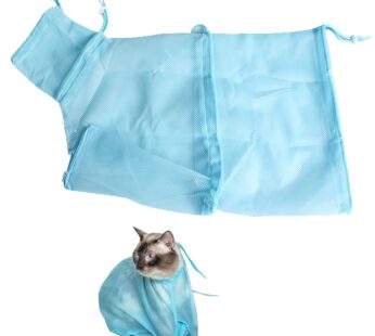 Carykon Adjustable Multifunctional Polyester Cat Washing Shower Mesh Bags Pet Nail Trimmin