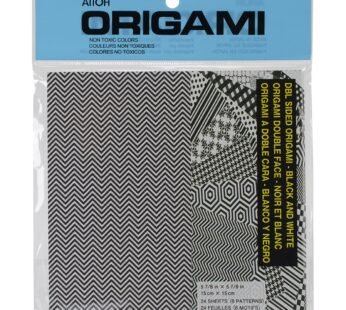 Aitoh Double Sided Origami Paper, 5.875 by 5.875-Inch, Black and White, 24 sheets