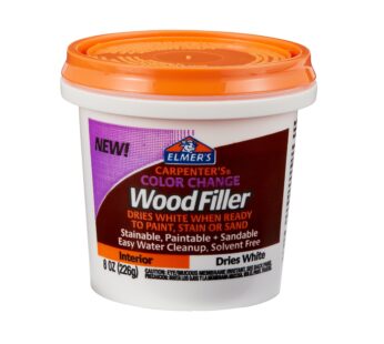 Elmer’s Carpenter’s Color Change Wood Filler, 8 oz., White (E916)