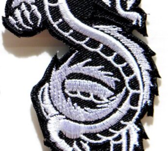 HHO White Chinese Japanese Dragon Patch Embroidered DIY Patches, Cute Applique Sew Iron on