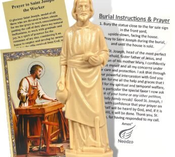 Religious Gifts Saint Joseph Statue Home Seller Kit with Prayer Card and Instructions