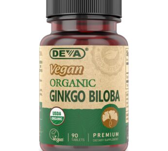 DEVA Vegan Gingko Biloba Dietary Supplement, Vegan Society Certified, Easy-to-Swallow Tiny