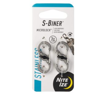 Nite Ize S-Biner MicroLock, Locking Key Holder, Stainless-Steel 2-Pack