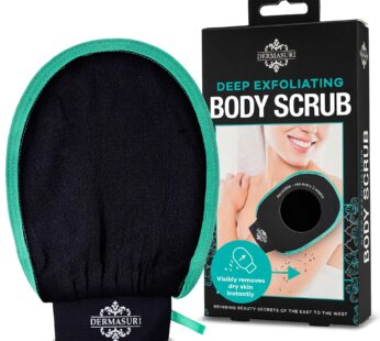Dermasuri Deep Exfoliating Glove for Shower – Exfoliating Mitt Body Scrubber – Skin Exfoli