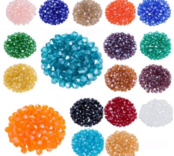 LONGWIN Lot 1800pcs Glass Bicone Beads Wholesale 4mm Bicone Shaped Crystal Faceted Beads J