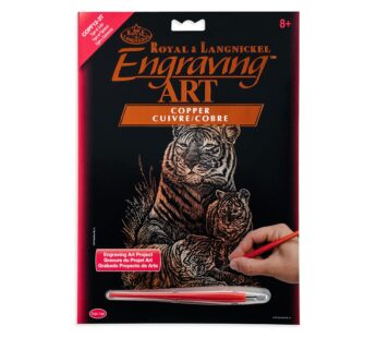 Royal & Langnickel Copper Foil Engraving Art Kit 8″X10″-Tiger & Cubs, Blue