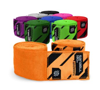 Sanabul Elastic Professional 180 inch Handwraps for Boxing Kickboxing Muay Thai MMA (Orang