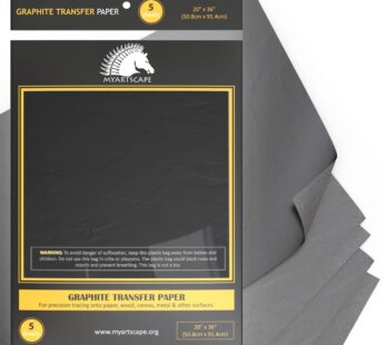 Graphite Transfer Paper – 20″ x 36″ – 5 Sheets – Waxed Carbon Paper for Tracing – MyArtsca