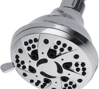 AquaDance Chrome Finish 6-Setting Shower Head for Maximum Power. Enjoy 2.5 gpm Spiral High