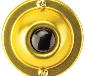 Newhouse Hardware BR4BL Unlighted Doorbell Black Button, 1-Pack, Brass Color