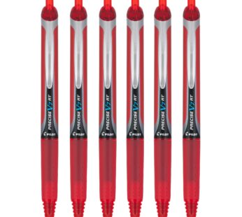Pilot Precise V7 RT Retractable Rolling Ball Pens, Fine Point, Red Ink, 6 Pack