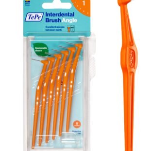 TEPE Interdental Brush Angle, Angled Dental Brush for Teeth Cleaning, Pack of 6, 0.45 mm,