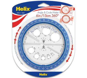 Helix Angle and Circle Maker with Integrated Circle Templates, 360 Degree, 6 Inch / 15cm,