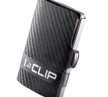 I-CLIP   Carbon with Silver Frame – Sleek Slim Mini Wallet with Moneyclip