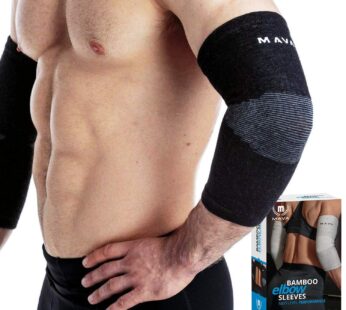 Mava Sports Elbow Sleeve Weightlifting Bamboo Elbow Brace Compression Support Sleeve for T