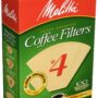 Melitta Super Premium Coffee Filters, Naturan Brown, No. 4, 100-Count Filters (Pack of 3)