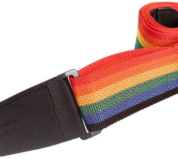Henry Heller HPOLM-RAI 2-Inch Wide Vegan Nylon Guitar Strap – Rainbow